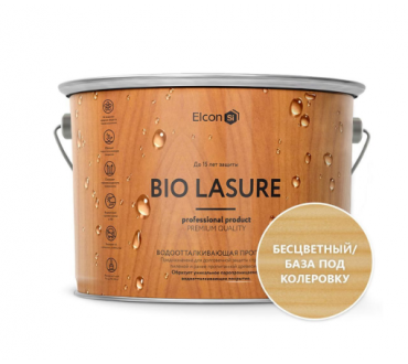 Пропитка для дерева водоотталкивающая Elcon Bio Lasure, бесцветный, 9л